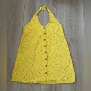 RVCA Yellow Floral Halter Dress